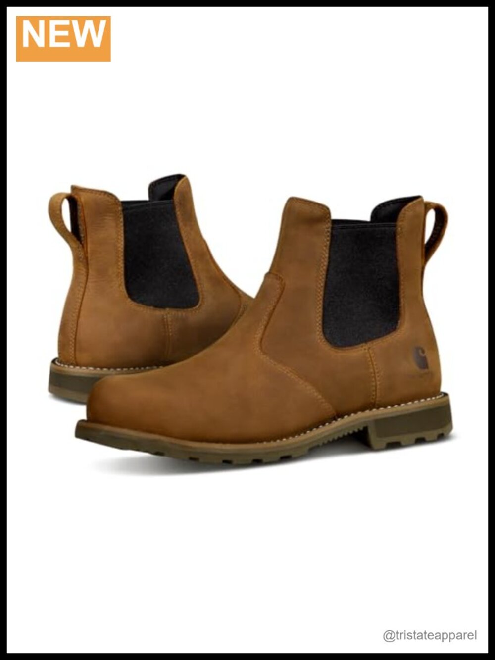 Water Resistant Steel Toe Chelsea Work Boots Slip-On Leather
